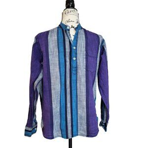 AFL Striped 100% Cotton Men Top Shirt - Size Large
